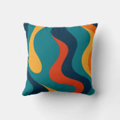 Modern Retro Wavy Abstract Pattern  クッション (裏面)