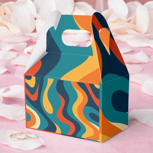 Modern Retro Wavy Abstract Pattern  フェイバーボックス (ウェディング)