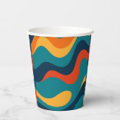 Modern Retro Wavy Abstract Pattern  紙コップ (裏面)