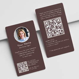 Modern Review Request with QR Code And Photo Boho 名刺