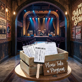 Modern Rock Concert Ticket Wedding Program ハンドファン