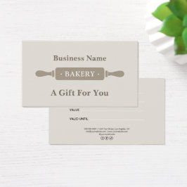 Modern Rolling Pin Bakery Gift Certificate