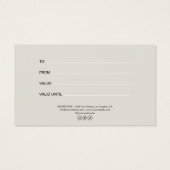 Modern Rolling Pin Bakery Gift Certificate (裏面)