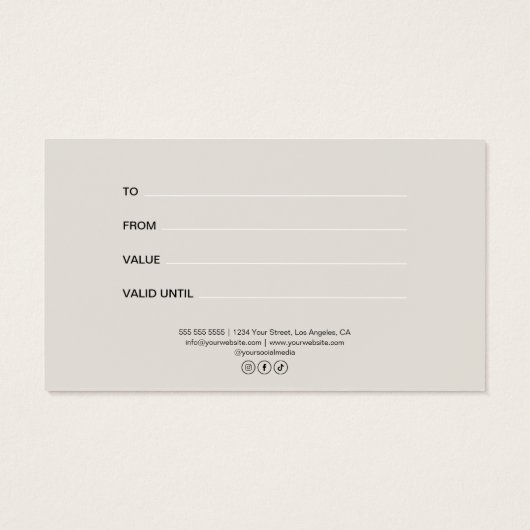 Modern Rolling Pin Bakery Gift Certificate (裏面)