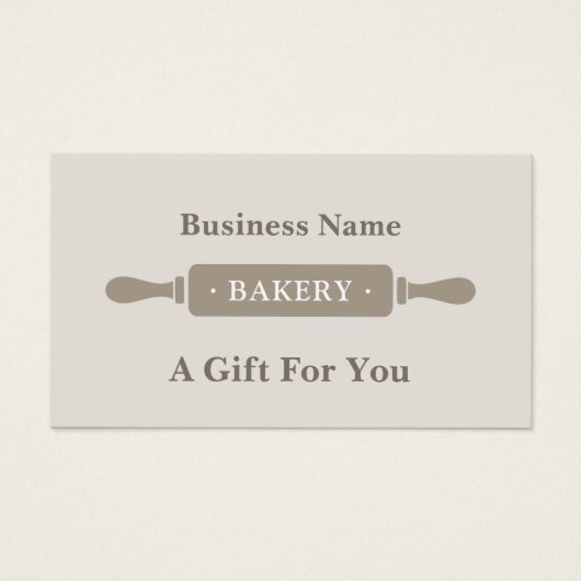 Modern Rolling Pin Bakery Gift Certificate (正面)