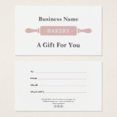 Modern Rolling Pin Bakery Gift Certificate (正面&裏面)