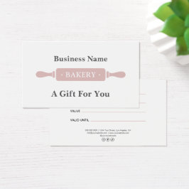 Modern Rolling Pin Bakery Gift Certificate