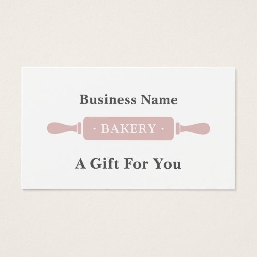 Modern Rolling Pin Bakery Gift Certificate (正面)