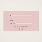 Modern Rolling Pin Bakery Pink Gift Certificate (裏面)