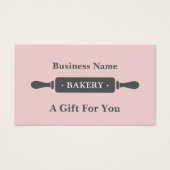 Modern Rolling Pin Bakery Pink Gift Certificate (正面)