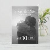 Modern Romantic Black and White Photo Wedding  招待状 (スタンド正面)