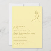 Modern Romantic Butter Yellow Wedding 招待状 (正面)