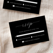 Modern Romantic Calligraphy Black Wedding