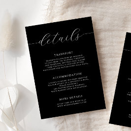 Modern Romantic Calligraphy Black Wedding Details エンクロージャーカード
