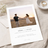 Modern Romantic Elegant Photo Wedding Invitation 招待状