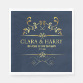 Modern romantic gold calligraphy wedding  スタンダードランチョンナプキン (正面)