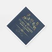 Modern romantic gold calligraphy wedding  スタンダードランチョンナプキン (角)