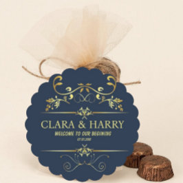 Modern romantic gold calligraphy wedding  ペーパーコースター