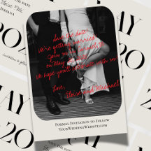 Modern Romantic Handwritten Photo Save the Date