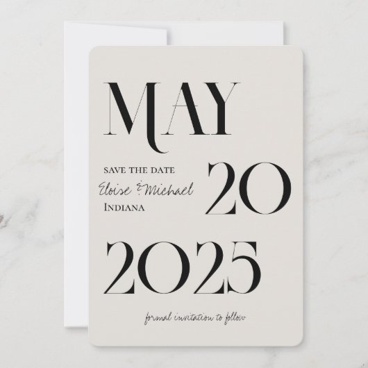 Modern Romantic Handwritten Photo Save the Date 招待状 (正面)