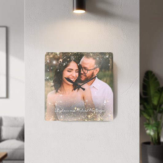 Modern Romantic Love Keepsake Trust Magic Wedding  スクエア壁時計