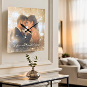 Modern Romantic Love Keepsake Trust Magic Wedding スクエア壁時計