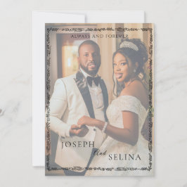  Modern Romantic Minimalist Full Photo Wedding  招待状