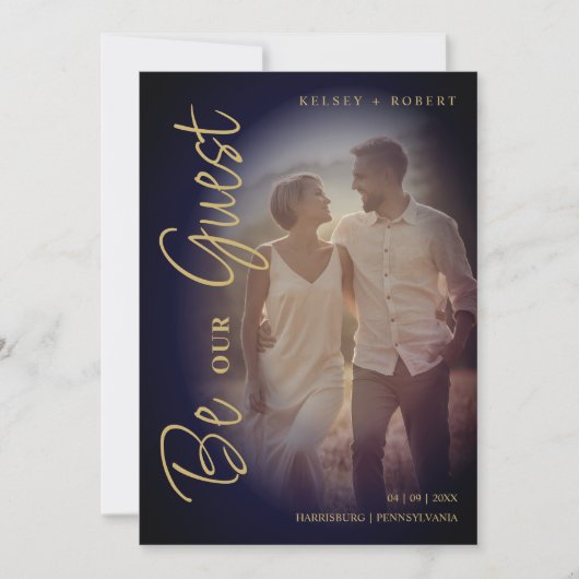Modern Romantic Overlay Transparency Fancy Script セーブザデート (正面)