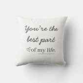Modern Romantic Quote Throw Pillow クッション (裏面)