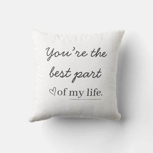 Modern Romantic Quote Throw Pillow クッション (裏面)