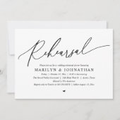 Modern Romantic Timeless Wedding Rehearsal Dinner 招待状 (正面)