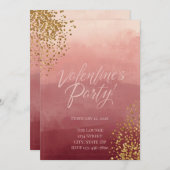 Modern Romantic Valentine’s Party Invitation 招待状 (正面/裏面)