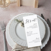 Modern Romantic Wedding Dinner Menu card メニュー