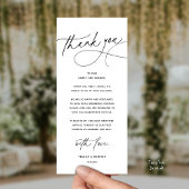 Modern Romantic Wedding Dinner Thank You Card プログラム