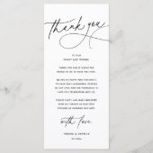 Modern Romantic Wedding Dinner Thank You Card プログラム (正面)
