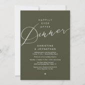 Modern Romantic Wedding Happily Ever After Dinner 招待状 (正面)