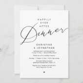 Modern Romantic Wedding Happily Ever After Dinner 招待状 (正面)