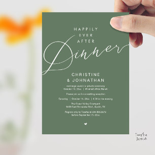 Modern Romantic Wedding Happily Ever After Dinner 招待状
