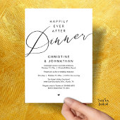 Modern Romantic Wedding Happily Ever After Dinner 招待状