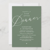 Modern Romantic Wedding Happily Ever After Dinner 招待状 (正面)