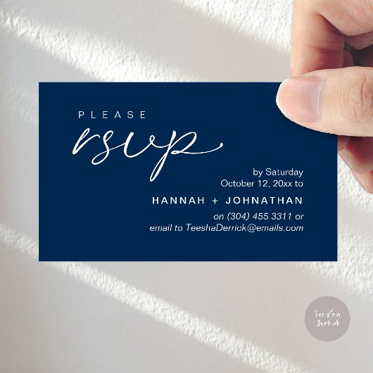 Modern Romantic Wedding Invites RSVP Reminder Card エンクロージャーカード