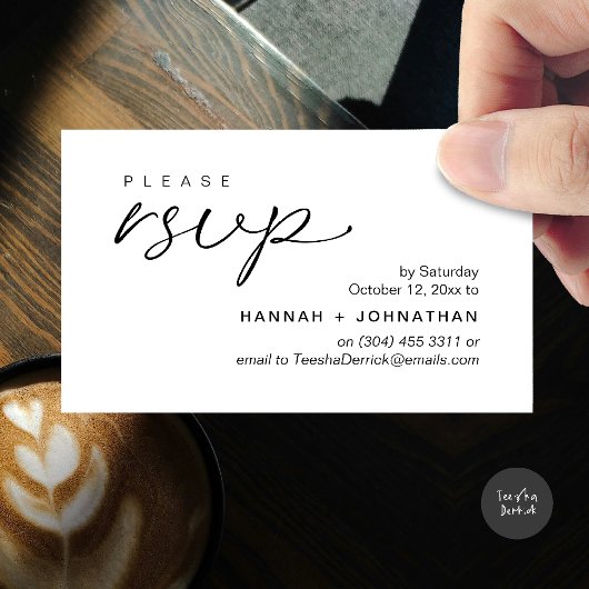 Modern Romantic Wedding Invites RSVP Reminder Card エンクロージャーカード