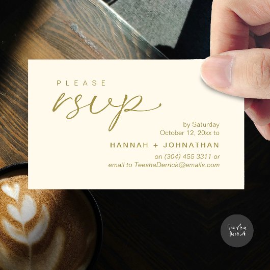 Modern Romantic Wedding Invites RSVP Reminder Card エンクロージャーカード