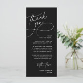 Modern Romantic Wedding Reception Thank You Card プログラム (スタンド正面)