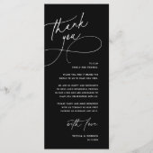 Modern Romantic Wedding Reception Thank You Card プログラム (正面)