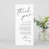 Modern Romantic Wedding Reception Thank You Card プログラム (スタンド正面)