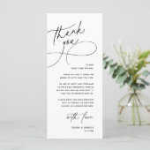 Modern Romantic Wedding Reception Thank You Card プログラム (スタンド正面)