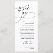 Modern Romantic Wedding Reception Thank You Card プログラム (正面)