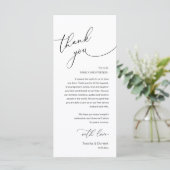 Modern Romantic Wedding Reception Thank You Card プログラム (スタンド正面)