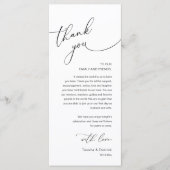 Modern Romantic Wedding Reception Thank You Card プログラム (正面)